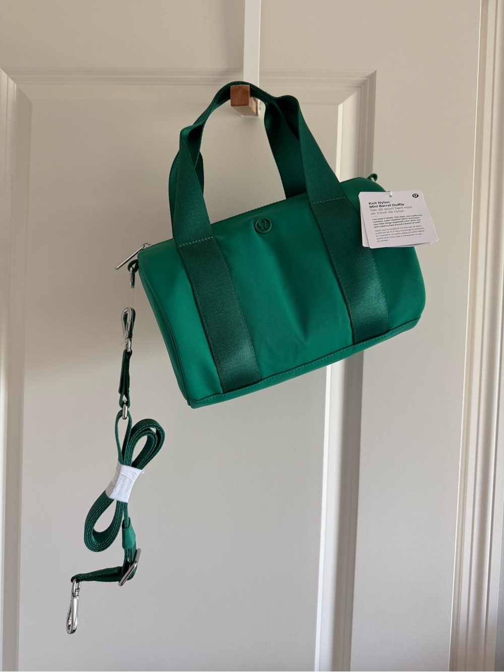 Lululemon Knit Nylon Mini Barrel Duffle Bag 5L Cascadia Green NWT